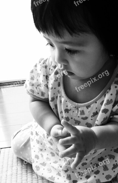 Black White Thought Child Free Photos