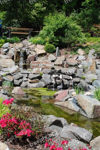 Bach Japanese Garden Watercourse Ornamental Garden Water