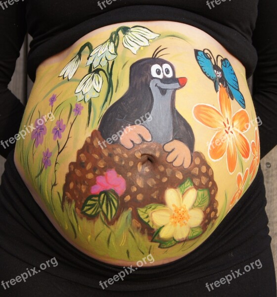 Bellypaint Belly Painting Pregnant Baby Mole