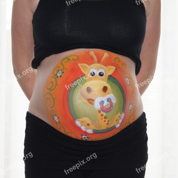 Bellypaint Belly Painting Pregnant Baby Giraffe