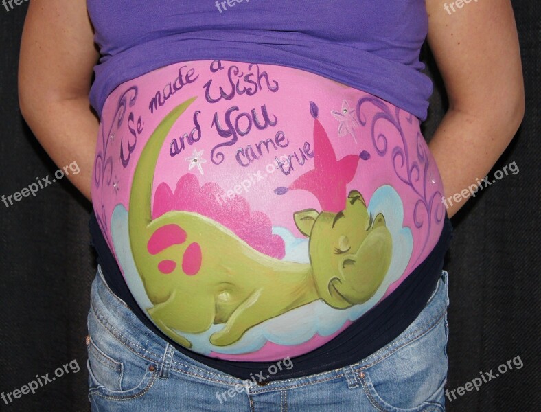 Bellypaint Belly Painting Pregnant Baby Dragon