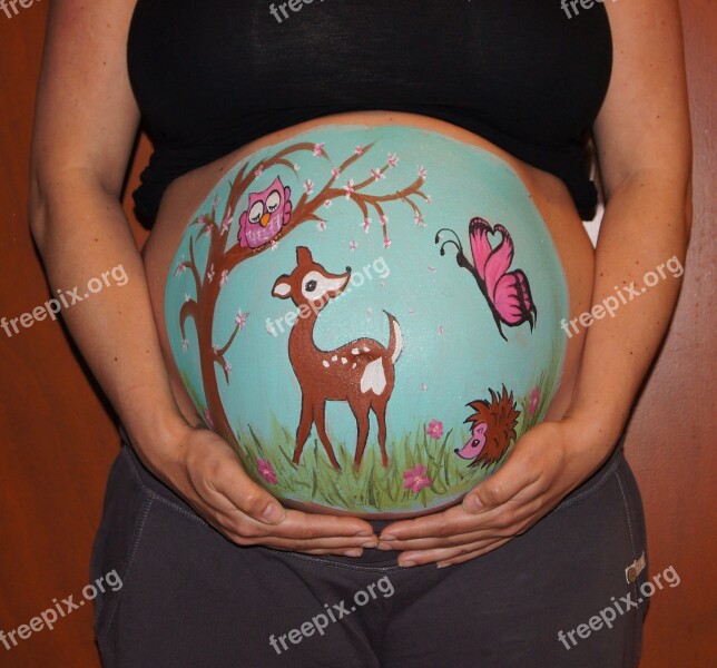 Bellypaint Belly Painting Pregnant Baby Mother