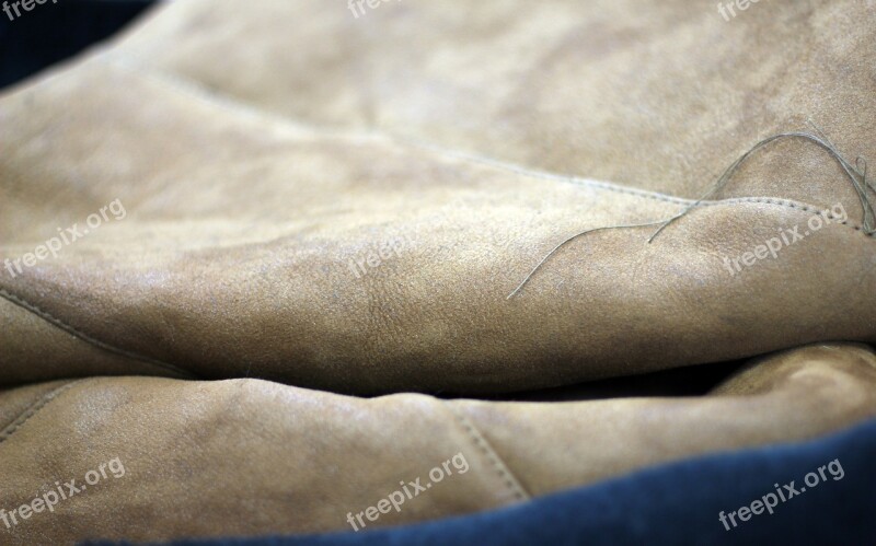 Leather Clothing Background Closeup Curved