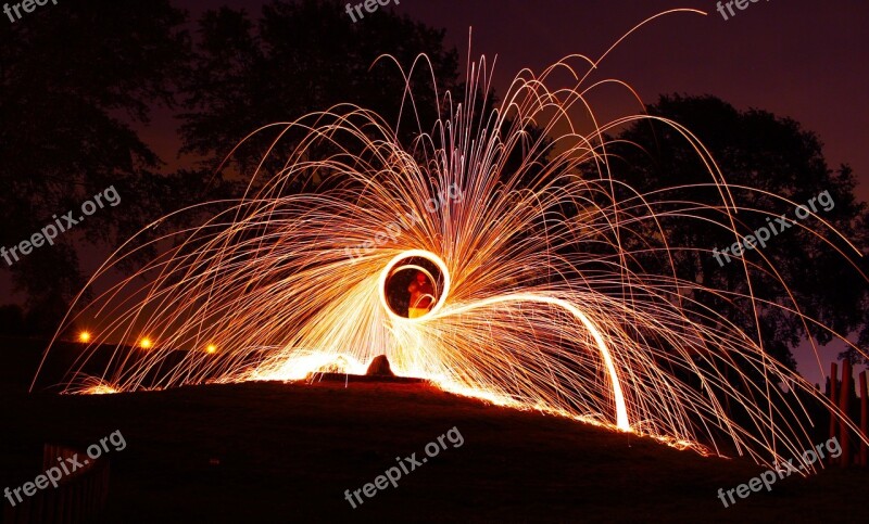 Steel Wool Sparks Creative Use Of Light Free Photos