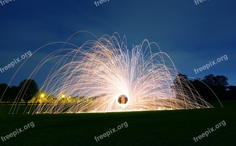 Steel Wool Sparks Creative Use Of Light Free Photos