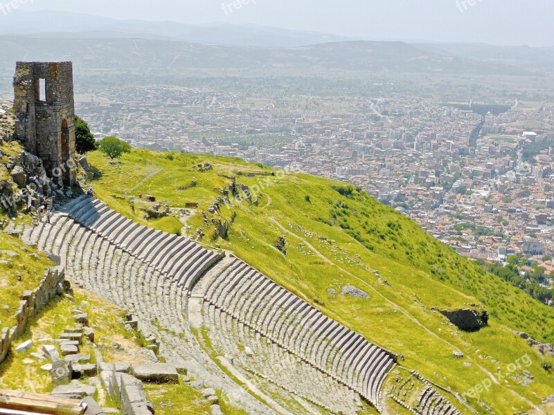 Amphitheatre Bergama Turkey Pergamom Remains