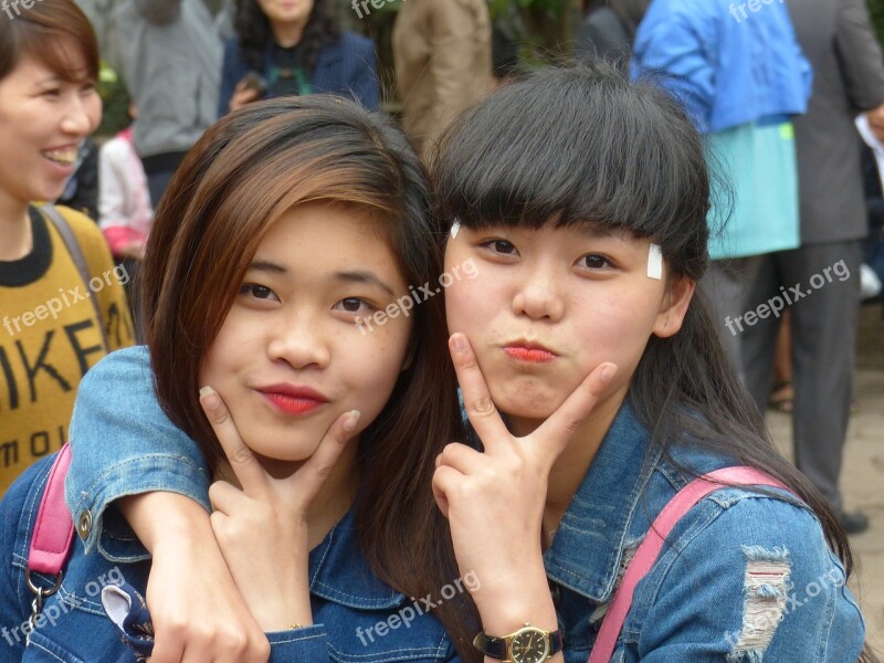 Girl Vietnam Portrait Hanoi Temple Of Literature