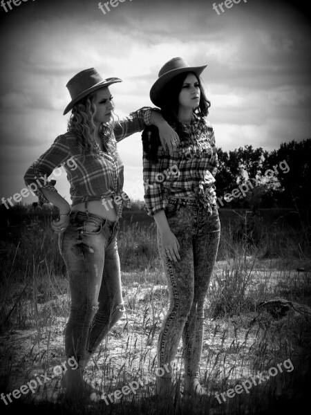 Cowgirl Wild West Hats Beauty Free Photos