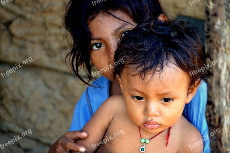 Faces Children Eyes Look Portrait