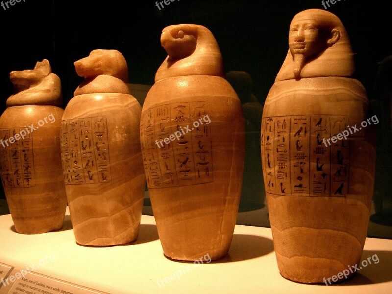 Canopic Jars Egypt Egyptian Pharaoh Mummy