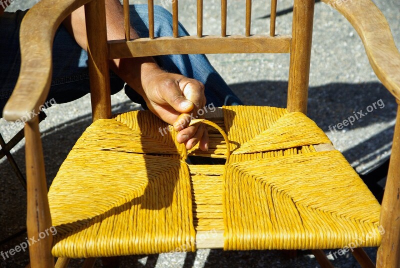 Artisan Wickerwork Straw Armchair Free Photos