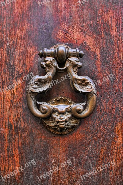 Door Doorknocker Wood Metal Input