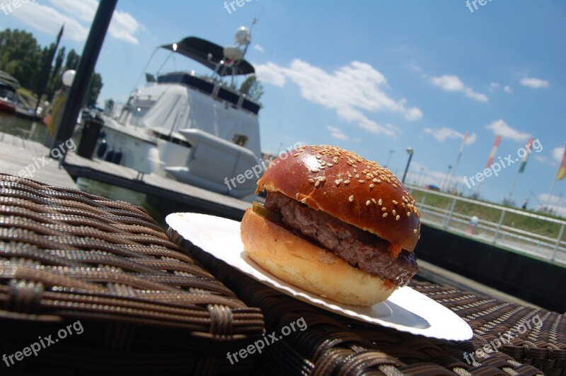 Hamburger Ship Food Fast Food Restaurant Yacht