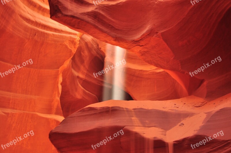 Antelope Canyon Canyon Sunlight Rays Sunshine Red Rock