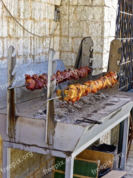 Barbecue Rotisserie Roasted Traditional Meat