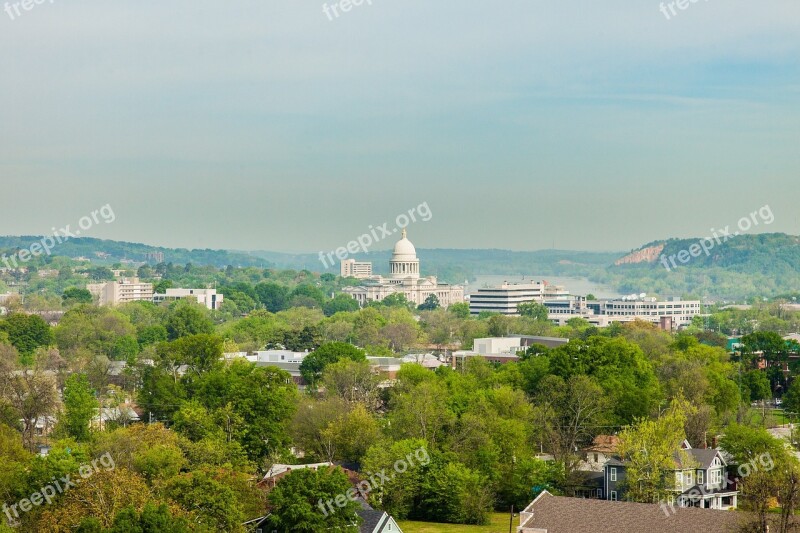 Little Rock Arkansas State Capitol Aerial