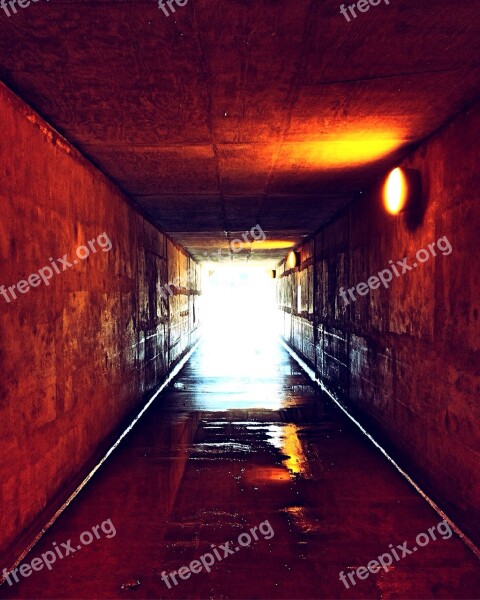 Light Tunnel Corridor Urban Free Photos