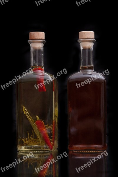 Vinegar Oil Food Bottles Spicy