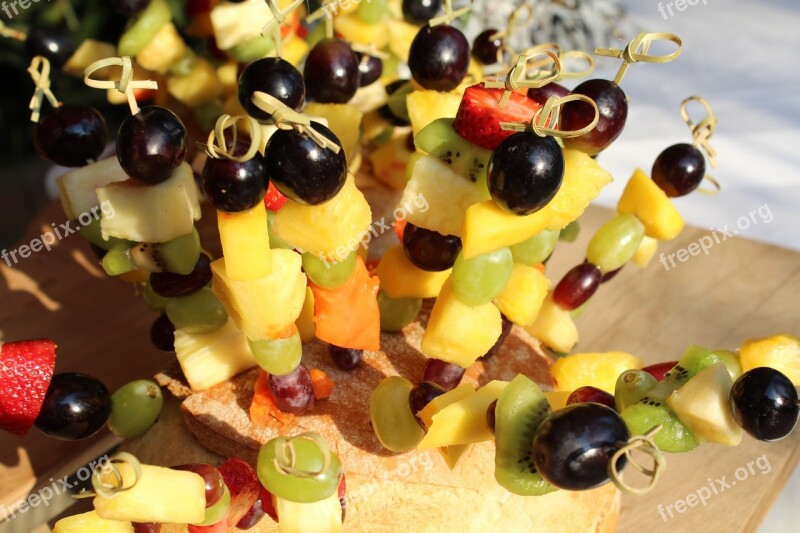 Fruit Fruit Composition Macedonia Fruit Skewers Grapes