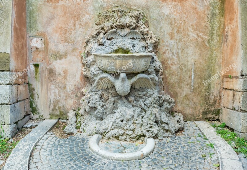 Fountain Sculpture Aventijskij Hill Rome Italy