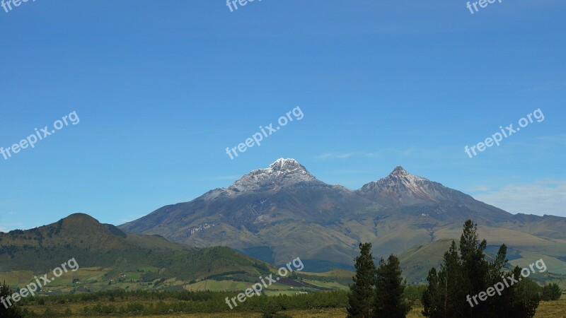 Ecuador Ilinizas Andes Cloud Mountain