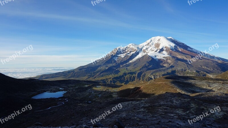 Nature Mountain Ecuador Chimborazo Landscape