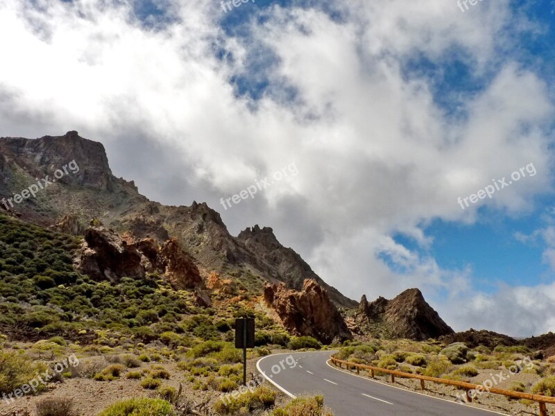 Road Mountains Landscape Caldera Free Photos