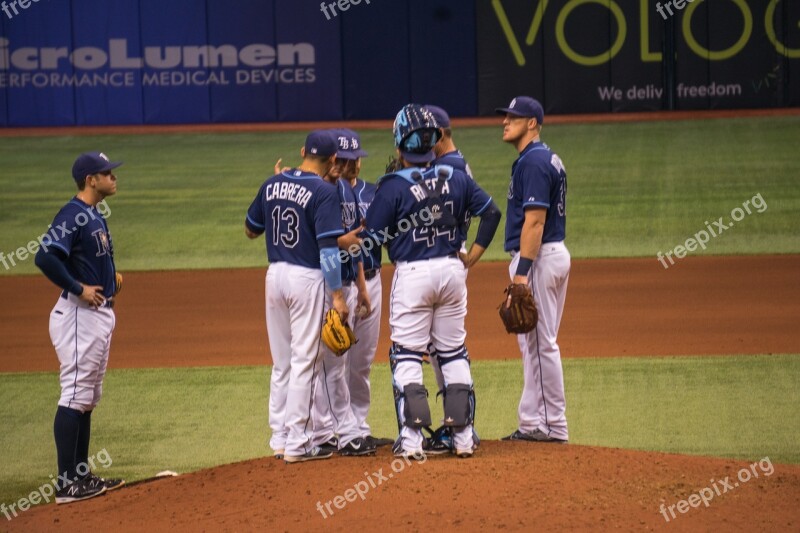 Baseball Tampa Bay Rays Pitchers Mound Conference Baseball Players