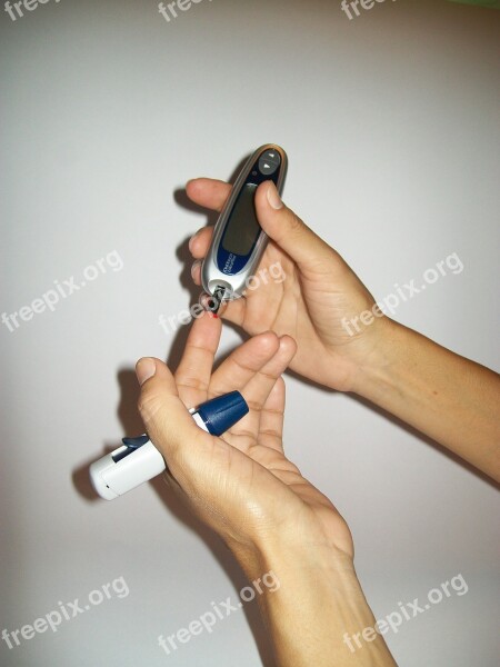 Hands Insulin Diabetes Meter Glucose