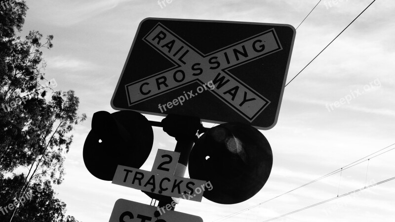 Railway Crossing Sign Lights Railroad