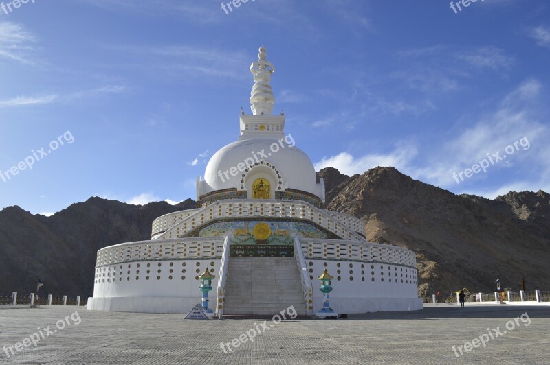 Shanti Stupa Leh Ladakh Temple Stupa