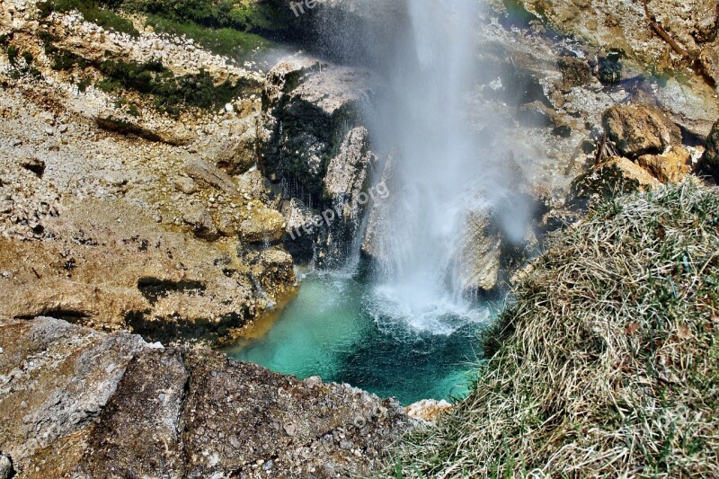 Slovenia Nature Waterfall Mountains Free Photos