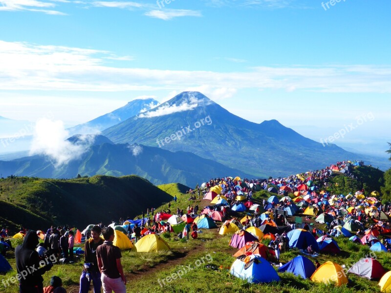 Indonesia Mount Nature Landscape Mountain