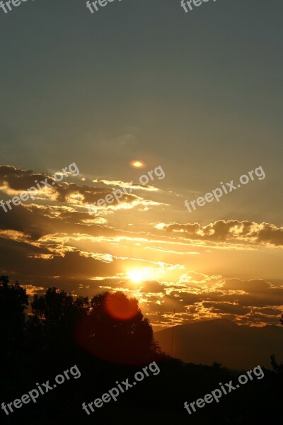 Sunrise Orange Clouds Towards The Sun Dawn Sunshine