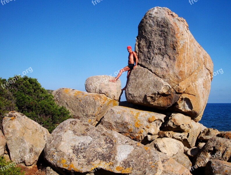 Stone Sea Rock Man Coast