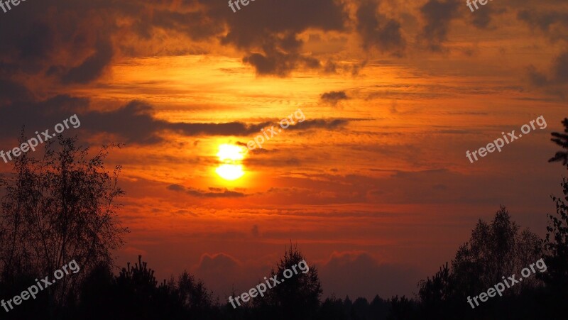 Sunset Sky Nature Finnish Clouds