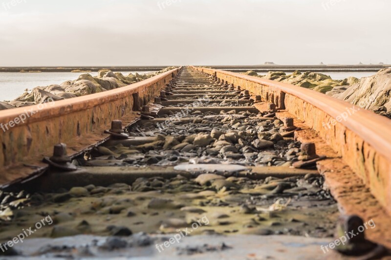 Railway Beach Abandoned Old Rusty