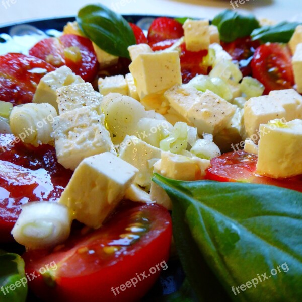 Salad Cheese Onion Feta Cheese Tomatoes