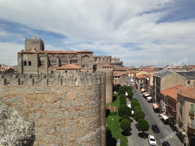 Avila Cathedral Wall Church Medieval