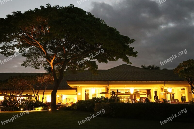 Hotel Night Lights Architecture Hawaii