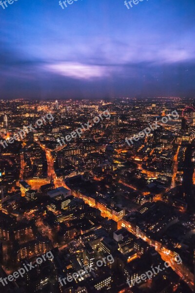 View From The Shard London London Eye River Thames United Kingdom