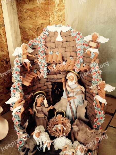 Crib Religion Nativity Scene Jesus Maria