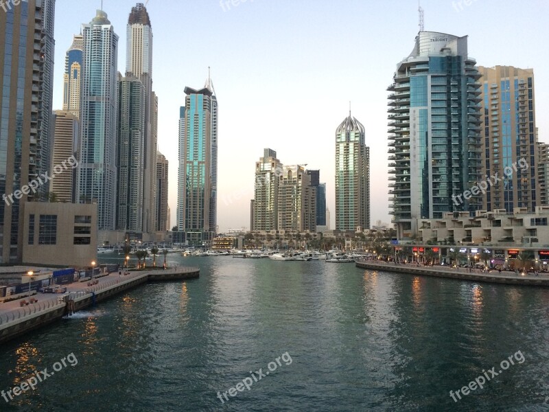 Dubai Skyscraper Water Emirates Travel