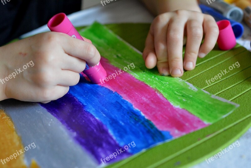 Painting Child Paint Paint Stick Colored