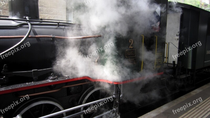 Closeup Steam Engine Locomotive Old Historic