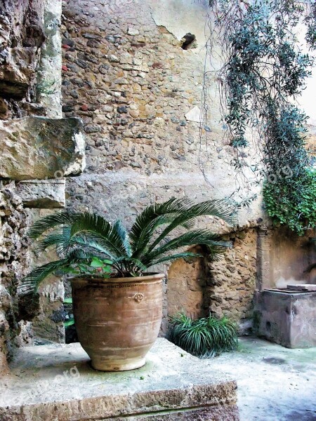 Italy Ischia Castello Aragonese Passage Stone