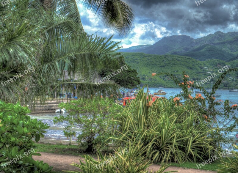 Nuva Hiva Marquesas Island French Polynesia South Pacific Mountain