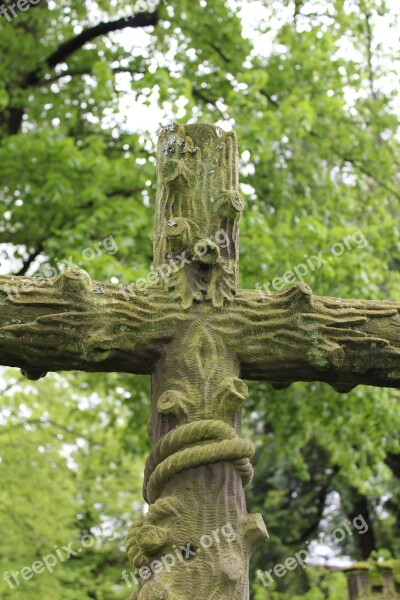 Cross Stone Cemetery Faith Crucifix