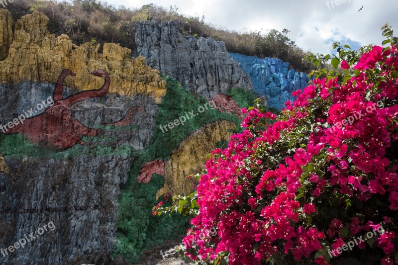 Cuba Valle De Viñales Mural De La Prehistoria Rock Painting Art