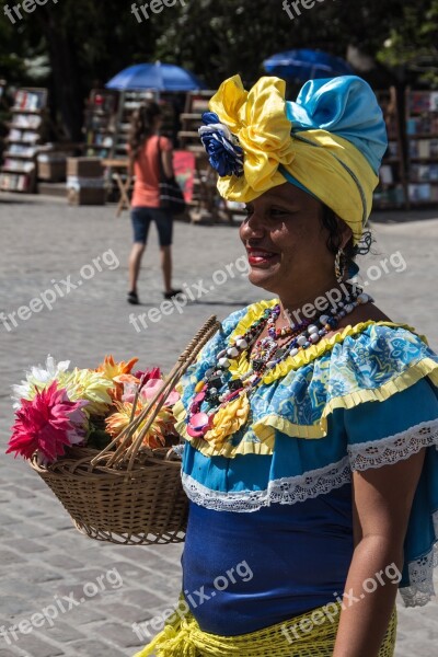 Cuba Woman Costume Tradition Pretty